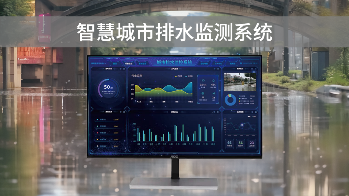 智慧排水監測系統，可視化管理，助力城市水利水務建設