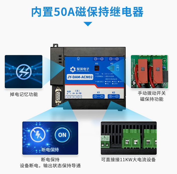 智能配電監控模塊,內置50A磁保持繼電器 智能配電監控模塊,內置50A磁保持繼電器