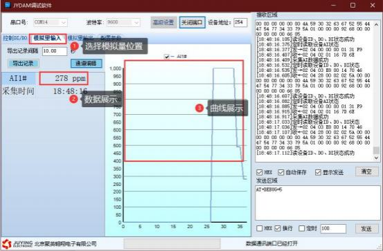 聚英人體紅外感應器 模擬量輸入界面