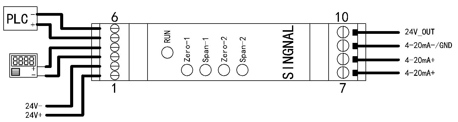 DIN101-PTTI 信號隔離模塊接線圖 DIN101-PTTI 信號隔離模塊接線圖